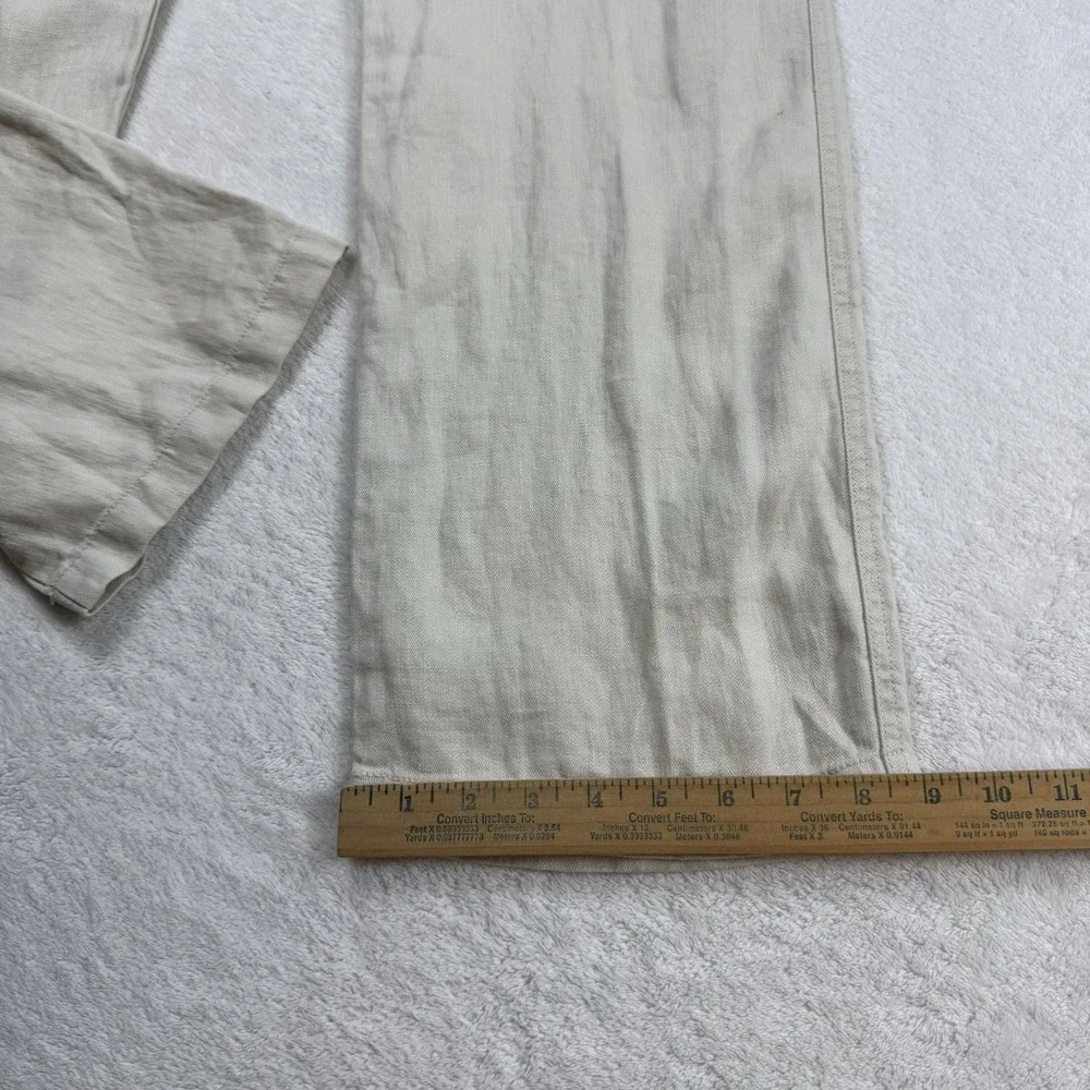 Cremieux Nantucket 100% Linen Pants Men's 38x32 Cream Off White Straight Leg